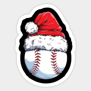 Christmas Baseball Ball Santa Hat Sticker